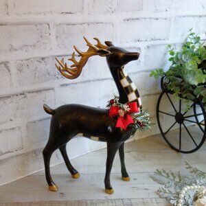 Courtly Christmas Checked Reindeer Checked Christmas Ornament Check Winter Decor